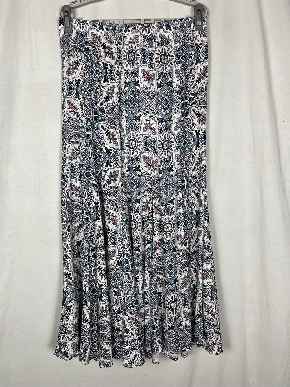 Idyllwind Miranda Lambert Blue and White Western Paisley Maxi Skirt